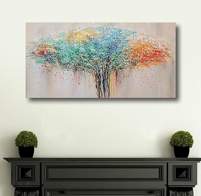 Colorful Tree Paintings, Modern Wall Art Paintings, Simple Modern Paintings for Bedroom