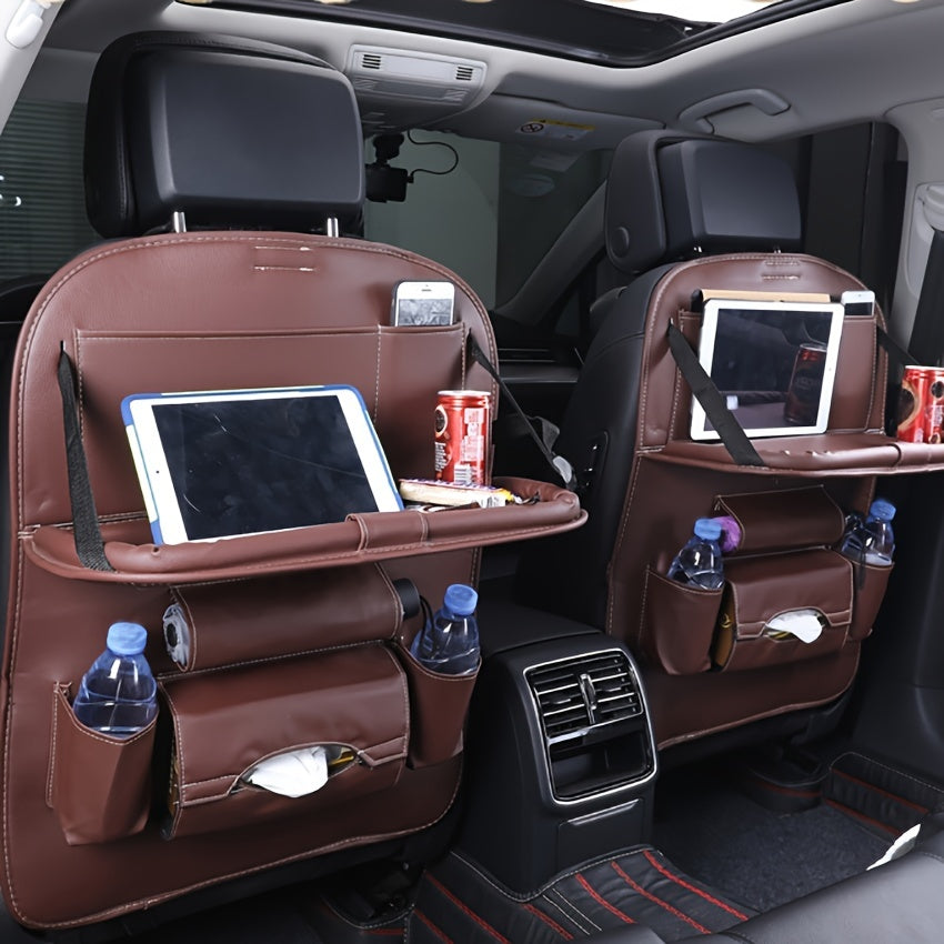 1pc Car Back Seat Organizers, Storage Pockets Kick Mats Car Back Seat Protectors Tissue Boxcup Holder Laptop Table Car Eating Tray For Parking Only