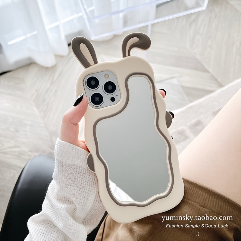 Cute Rabbit Ear Mirror Silicone Phone Case