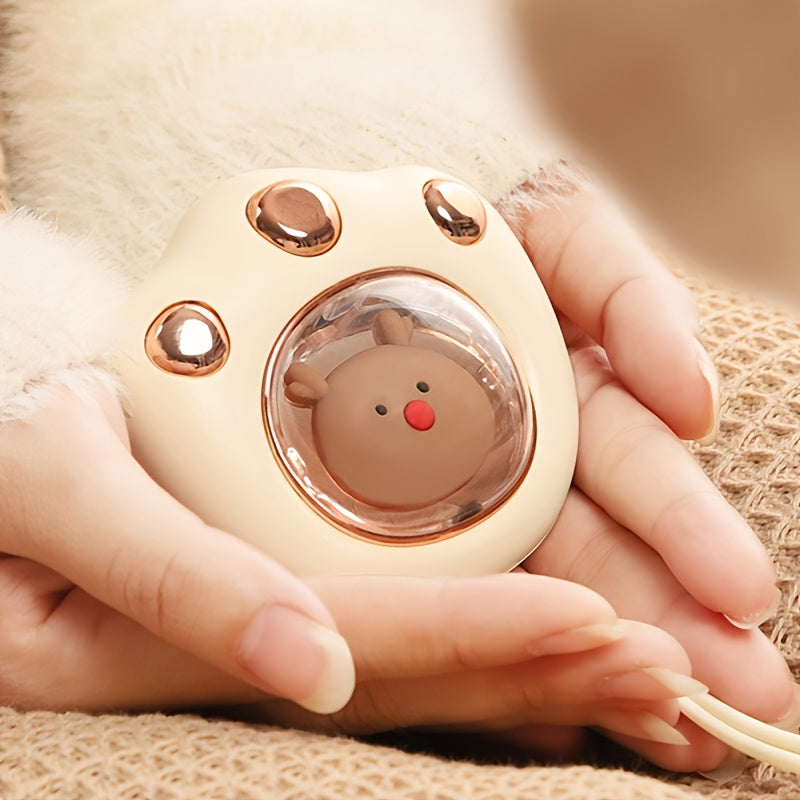 Cat Paw Rechargeable Hand Warmer, Portable Cute Student Fast Heating, Cartoon Mini Paw Handy Warming Device For Winter Cold Snow Weather