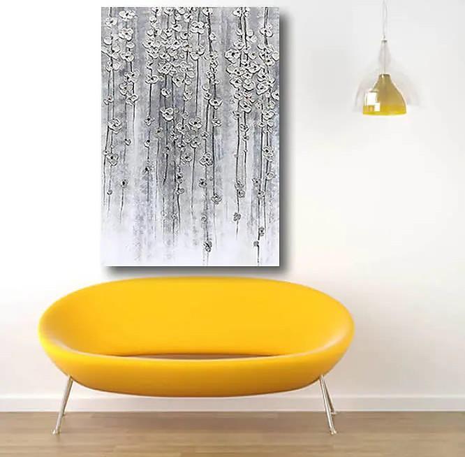 Abstract Flower Painting, Flower Acrylic Painting, Canvas Painting Flower, Paintings for Bedroom, Simple Modern Acrylic Paintings