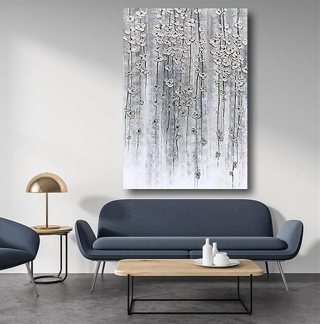 Abstract Flower Painting, Flower Acrylic Painting, Canvas Painting Flower, Paintings for Bedroom, Simple Modern Acrylic Paintings