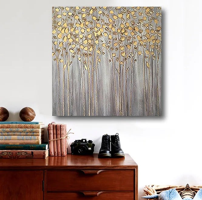 Birch Tree Paintings, Easy Painting Ideas for Bedroom, Acrylic Painting on Canvas, Large Acrylic Canvas Paintings, Huge Painting for Sale