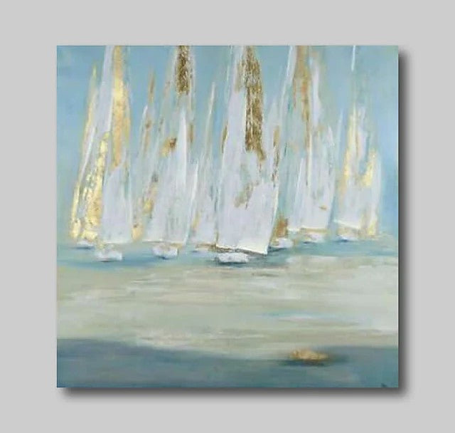 Easy Painting Ideas for Bedroom, Sail Boat Paintings, Acrylic Painting on Canvas, Large Acrylic Canvas Painting, Oversized Canvas Painting for Sale