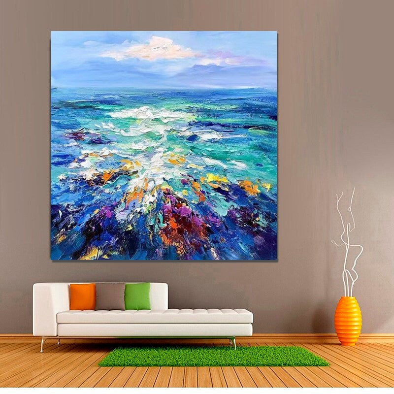 Heavy Texture Paintings, Palette Knife Paniting, Acrylic Painting on Canvas, Modern Acrylic Canvas Painting, Oversized Wall Art Painting for Sale
