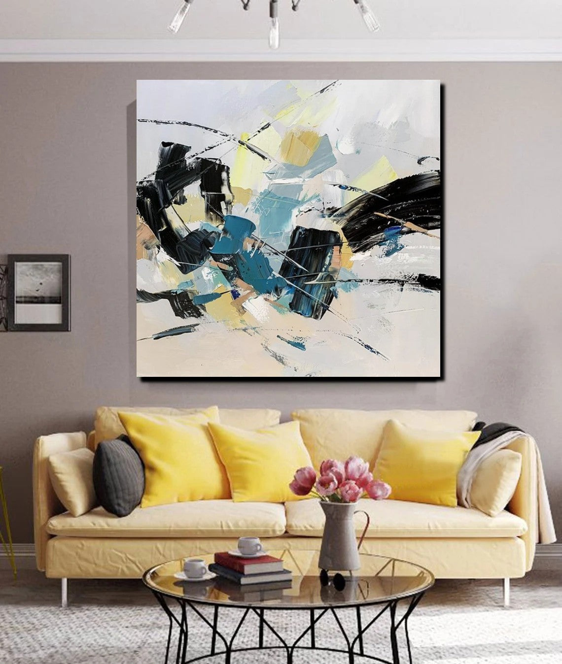 Bedroom Abstract Paintings, Simple Modern Paintings, Abstract Contemporary Art, Large Painting for Sale, Hand Painted Canvas Art
