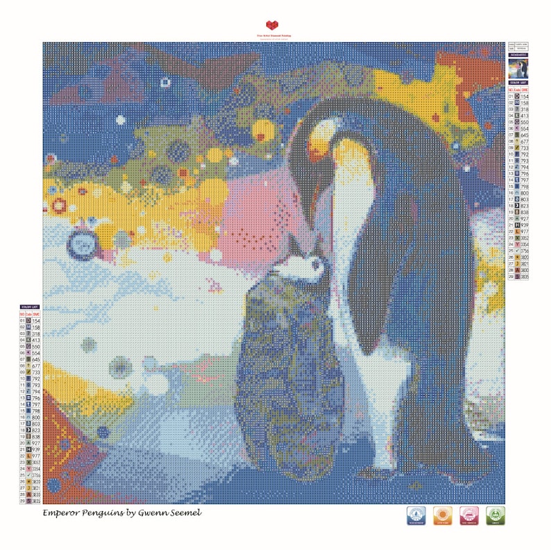 Emperor Penguins by Gwenn Seemel | Square drills 50cmX50cm