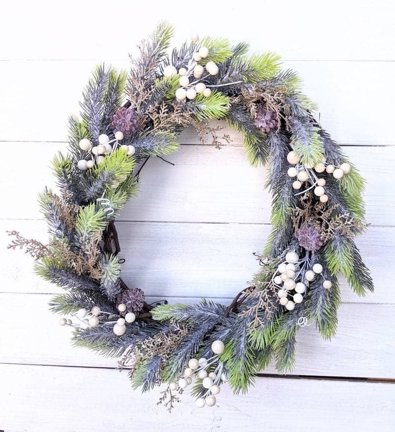 Christmas Wreath for Front Door, Door Swag, Wreath, Holiday Wreath, Winter Wreath for Front Door, Farmhouse Wreath, Modern, Rustic Wreath