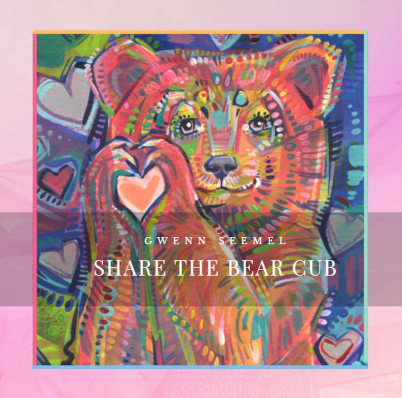 Share the Bear Cub by Gwenn Seemel | Square Drills | 40cmx60cm