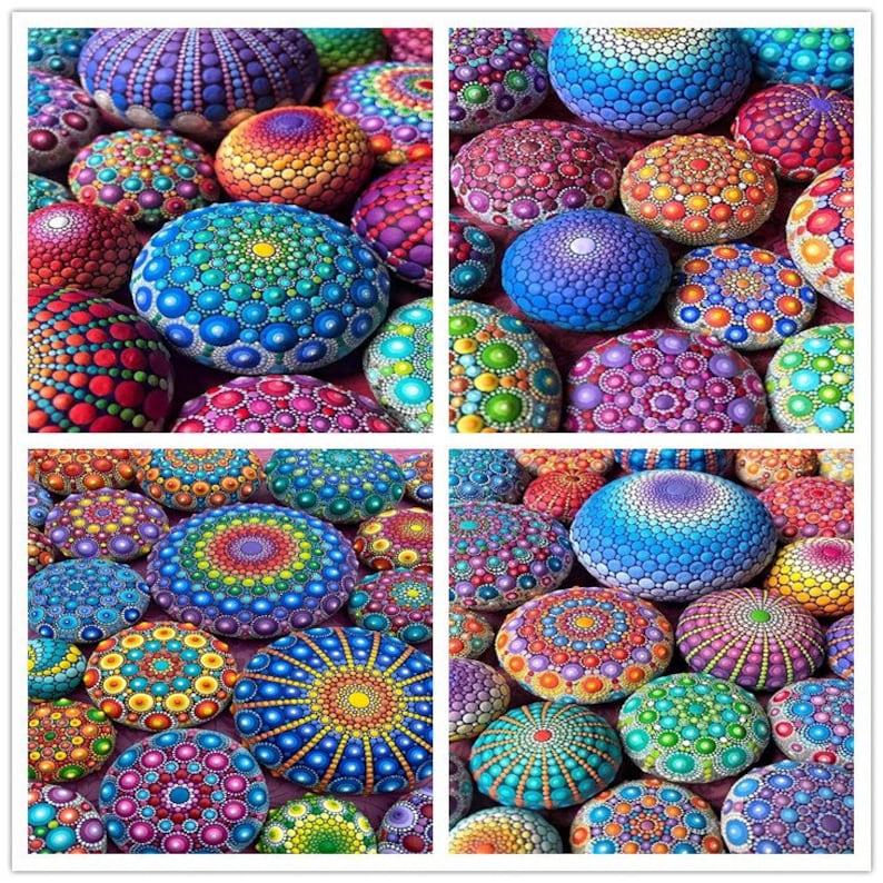 DIY Diamond Art Embroidery Full Drill Square/Round Colorful Mandala Stones Diamond Painting Kit Cross Stitch Rhinestone Mosaic Home Decor