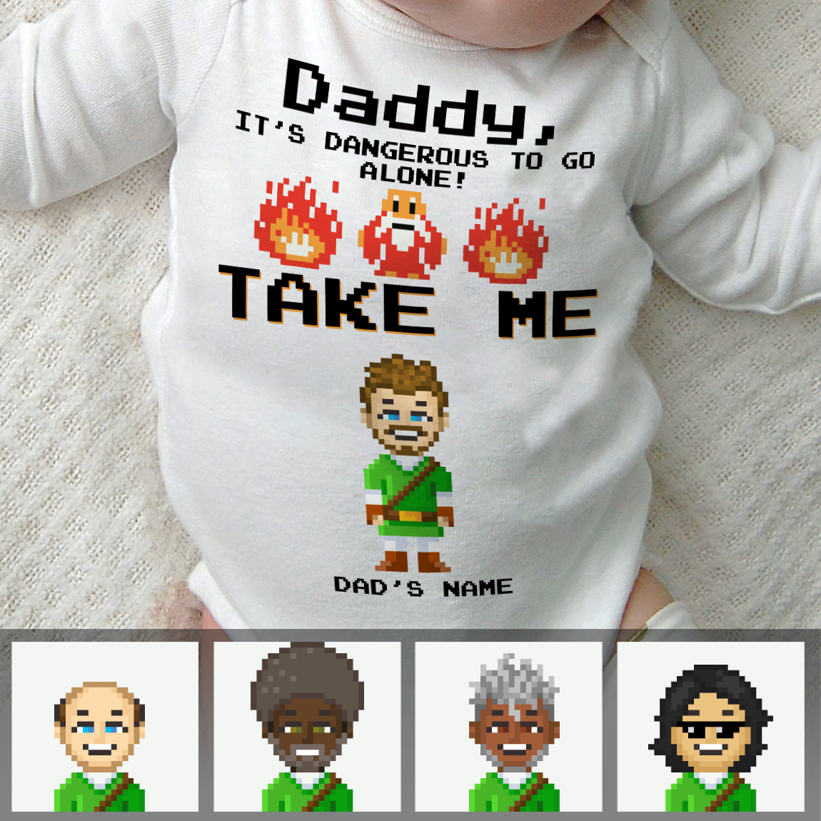 Daddy It's Dangerous To Go Alone Baby Onesies-Macorner