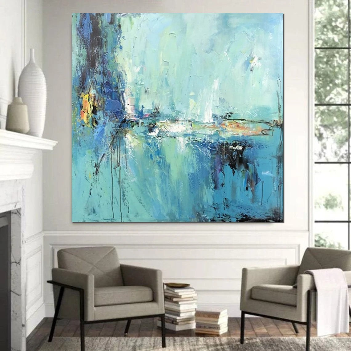 Modern Acrylic Canvas Painting, Heavy Texture Paintings, Palette Knife Paniting, Acrylic Painting on Canvas, Oversized Wall Art Painting for Sale