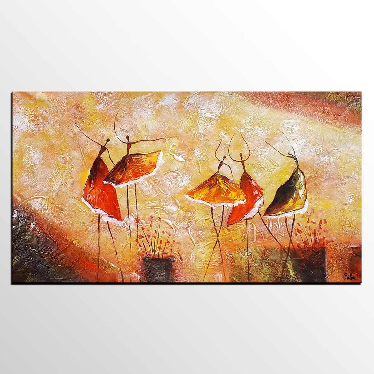 Modern Acrylic Painting, Ballet Dancer Painting, Bedroom Canvas Painting, Original Painting, Abtract Painting for Sale