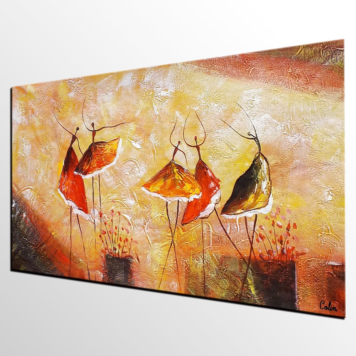 Modern Acrylic Painting, Ballet Dancer Painting, Bedroom Canvas Painting, Original Painting, Abtract Painting for Sale