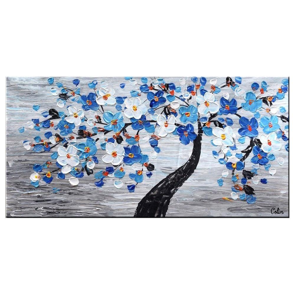 Flower Tree Painting, Canvas Art, Abstract Painting, Painting on Sale, Bedroom Wall Art, Art on Canvas, Modern Art