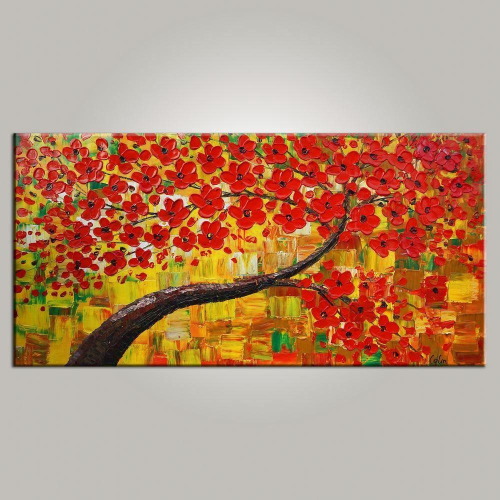 Heavy Texture Art, Flower Tree Art, Contemporary Wall Art, Modern Art, Art for Sale, Abstract Art Painting