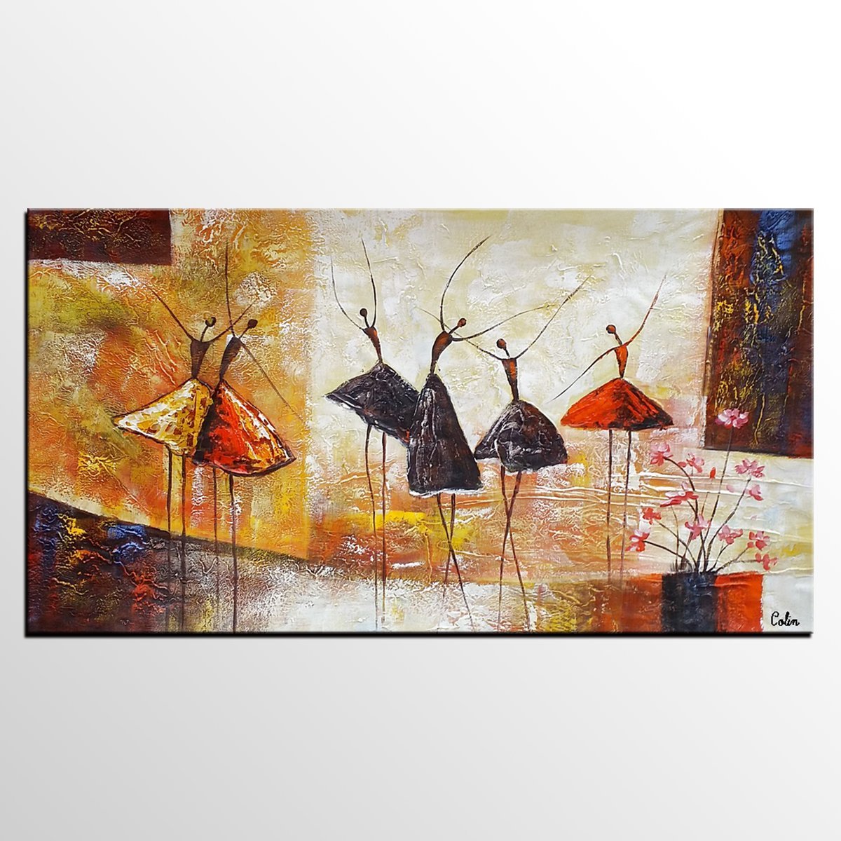 Simple Abstract Painting, Ballet Dancer Painting, Modern Abstract Art, Contemporary Painting, Canvas Wall Art Painting, Heavy Texture Art