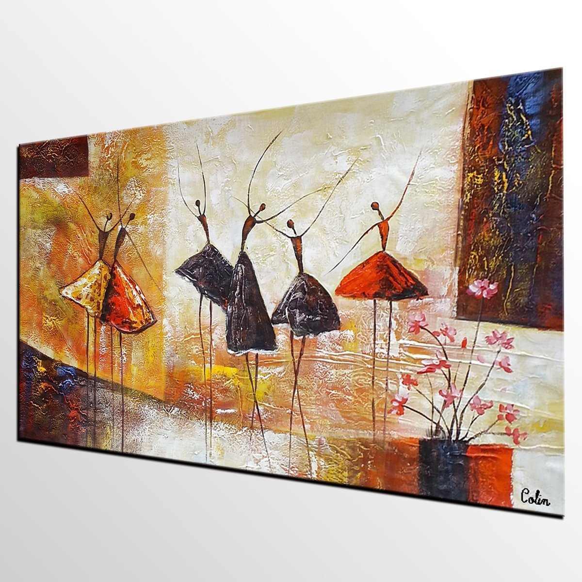 Simple Abstract Painting, Ballet Dancer Painting, Modern Abstract Art, Contemporary Painting, Canvas Wall Art Painting, Heavy Texture Art