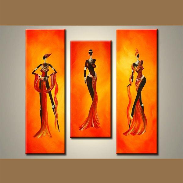 Dining Room Wall Art, African Woman Painting, African Girl Painting, Abstract Art Painting, Modern Art for Sale