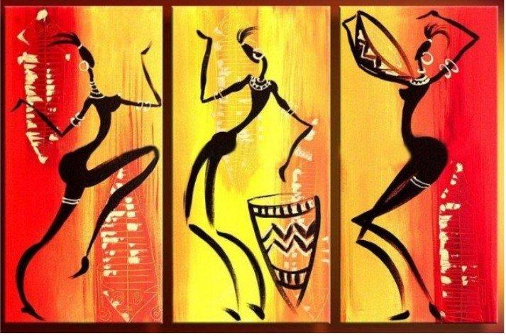 Bedroom Wall Art Paintings, African Woman Dancing Painting, African Girl Painting, Extra Large Painting on Canvas, Buy Paintings Online