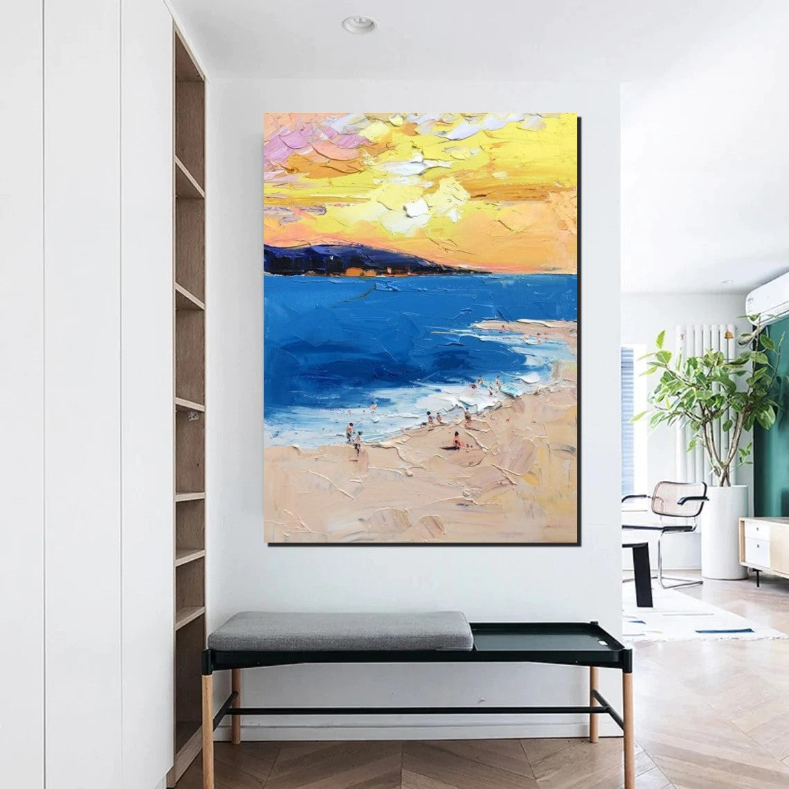 Large Wall Art Ideas for Bedroom, Landscape Canvas Painting, Heavy Texture Painting, Seashore Painting, Beach Painting, Large Paintings for Living Room