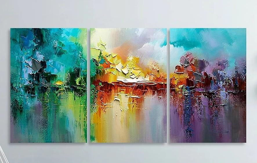 Heavy Texture Painting, Large Painting for Living Room, Palette Knife Painting, Acrylic Painting on Canvas