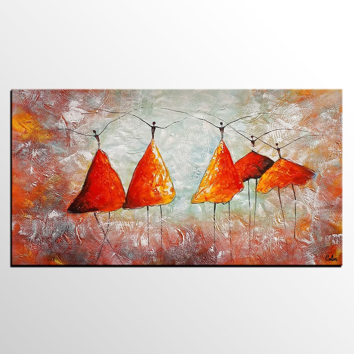 Large Painting for Dining Room, Ballet Dancer Painting, Abstract Canvas Art, Wall Art Paintings, Canvas Painting for Sale, Heavy Texture Art