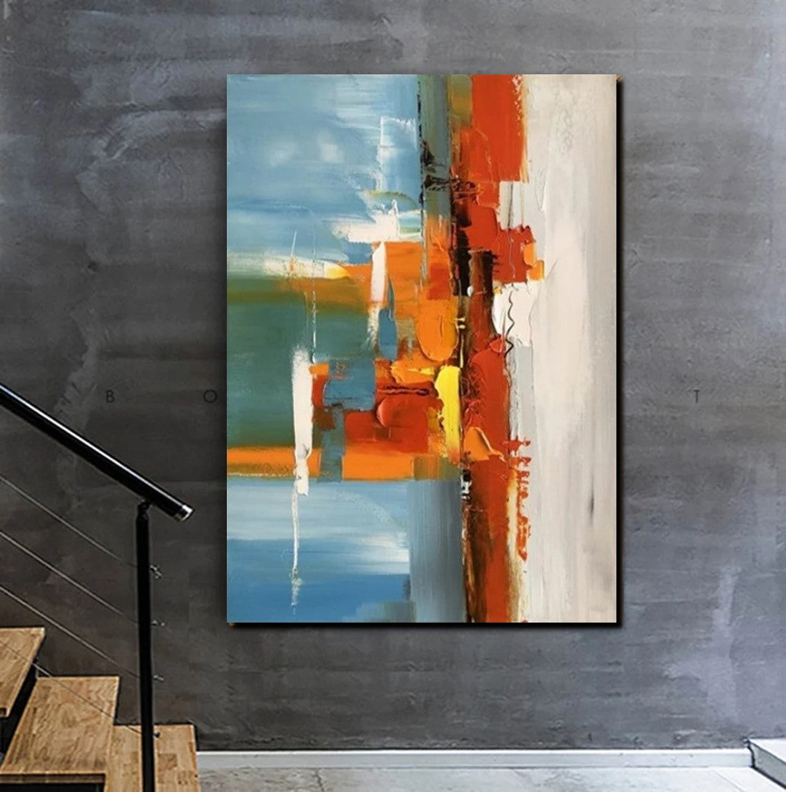 Abstract Paintings Behind Sofa, Heavy Texture Paintings for Living Room, Contemporary Modern Art, Buy Large Paintings Online
