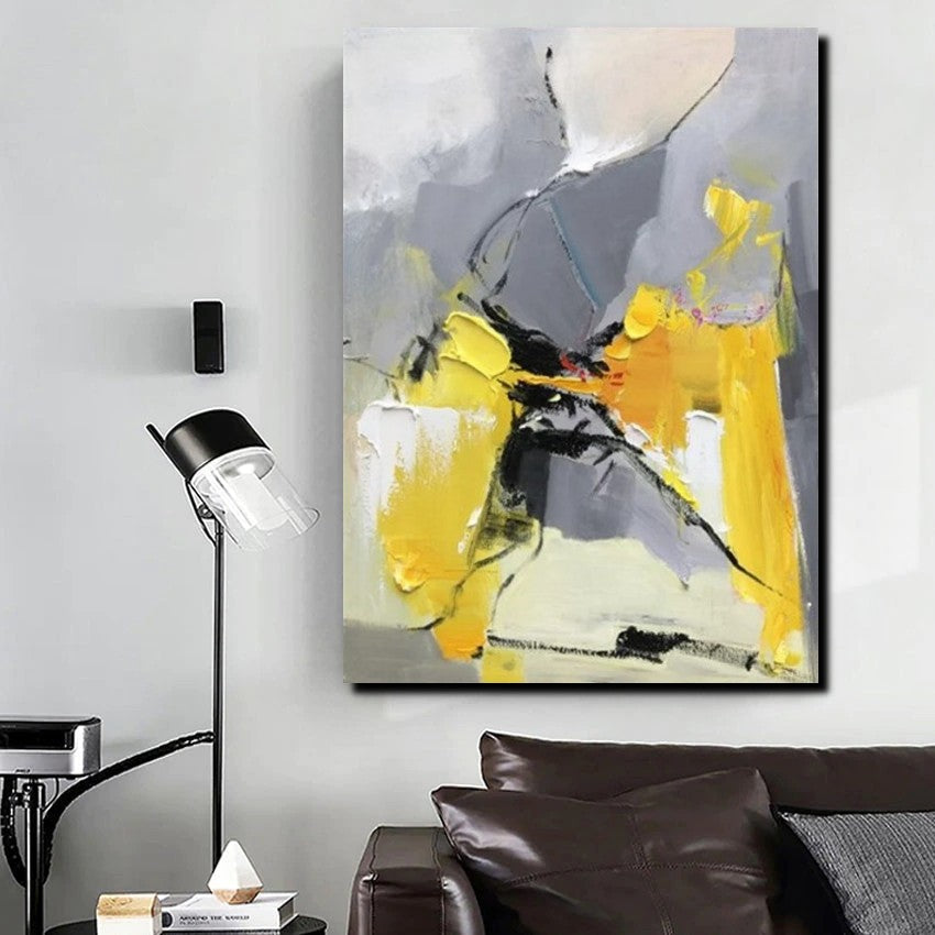 Abstract Paintings Behind Sofa, Acrylic Paintings for Bedroom, Palette Knife Canvas Art, Contemporary Canvas Wall Art, Buy Paintings Online