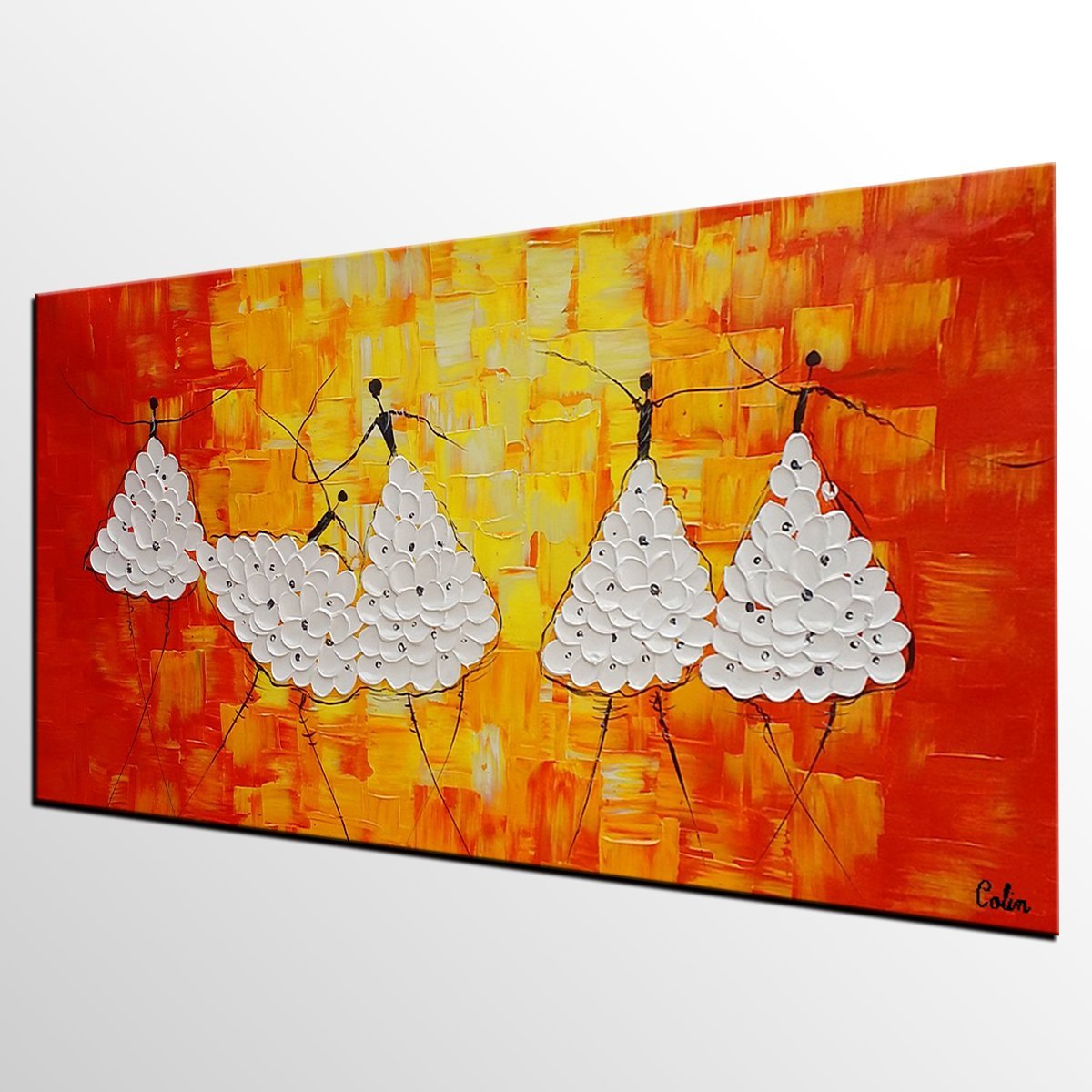 Simple Modern Art, Living Room Canvas Painting, Ballet Dancer Painting, Acrylic Painting on Canvas, Abstract Painting for Sale