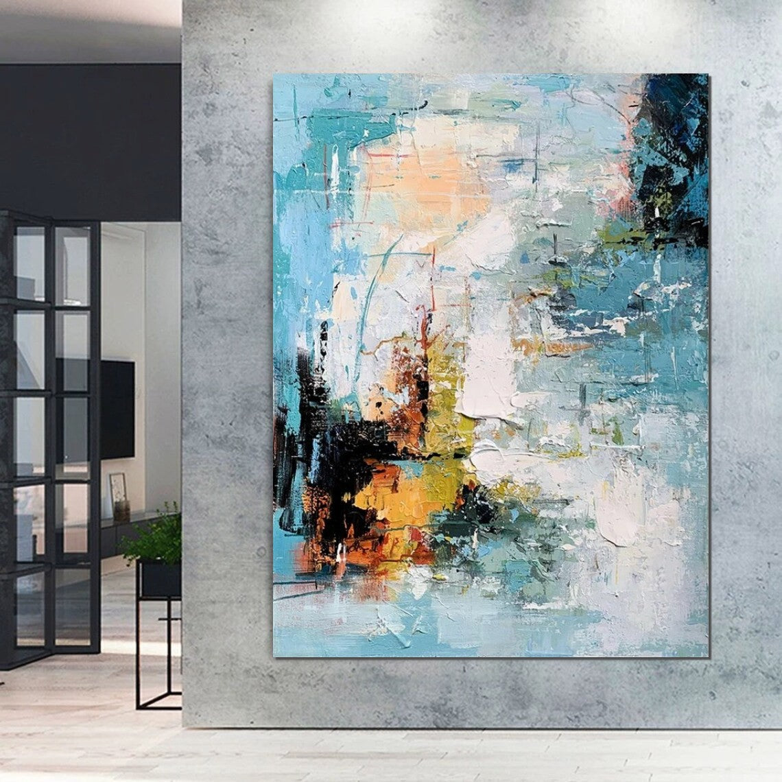 Extra Large Acrylic Painting, Modern Contemporary Abstract Artwork, Simple Modern Art, Living Room Wall Art Painting, Palette Knife Paintings