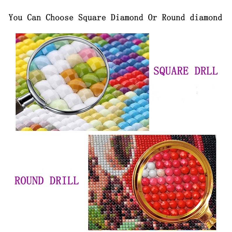 5D DIY Full Drill Square Round Diamond Painting Kit Fantasy,Animal Sea Turtle Diamond Embroidery Wall Painting Home Decor