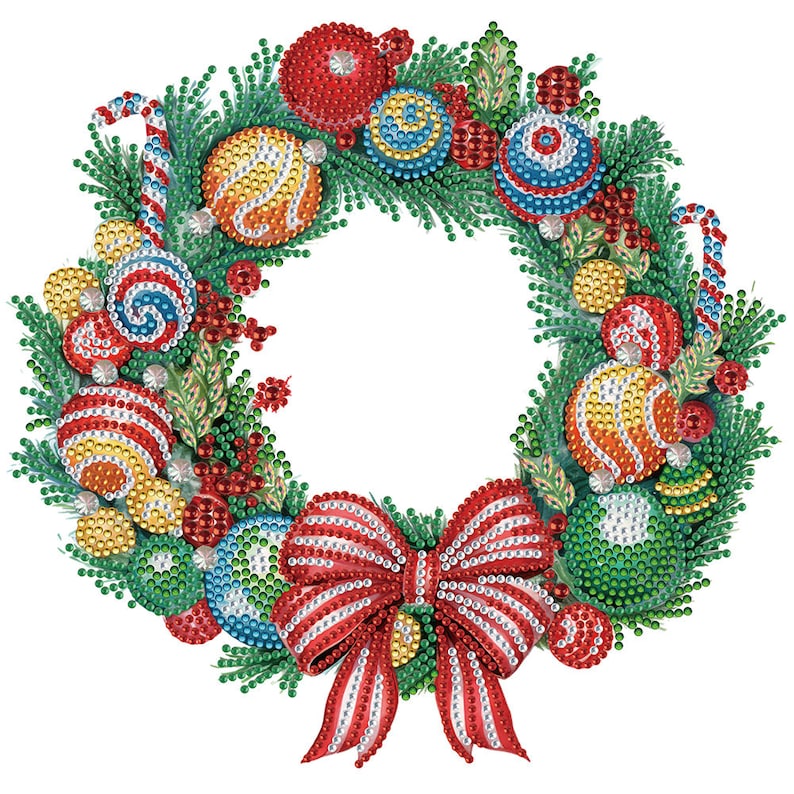 Christmas wreaths special shaped Diamond painting kits, 30 x 30cm, home decor, Christmas gift, wall art, holiday decor, diy kits