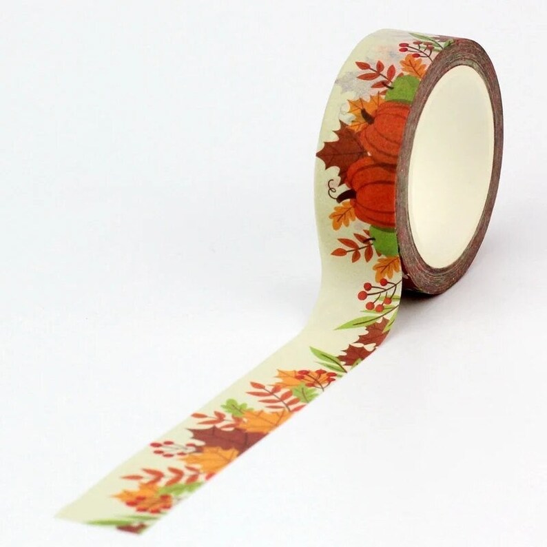 New Release: Pumpkins Growing Among Fall Leaves And Berries, Washi Tape Samples And Rolls