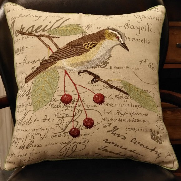Decorative Throw Pillows for Couch, Bird Pillows, Pillows for Farmhouse, Sofa Throw Pillows, Embroidery Throw Pillows, Rustic Pillows