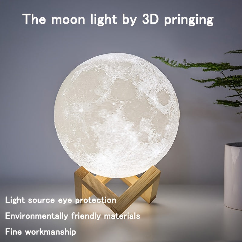 Moon Lamp Rechargeable 3D Print Night Light, 2 Colors/16 Color Change 3D Light Touch Moon Lamp For Adults Lover Baby Kids Children, Decorative Lights  For Home And Outdoor Birthday Party Christmas Gift