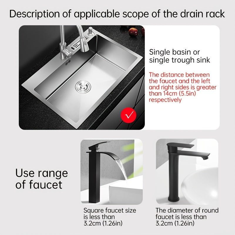 Sink Faucet Splash Guard - Sink Drain Rack, Super Absorbent Quick Dry Pad Sink Gadget Storage Rack