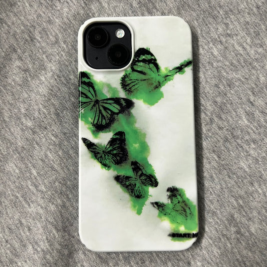 Green butterfly phone case