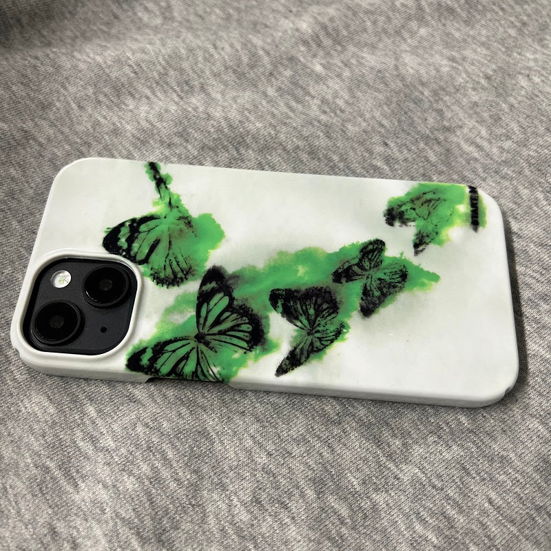 Green butterfly phone case