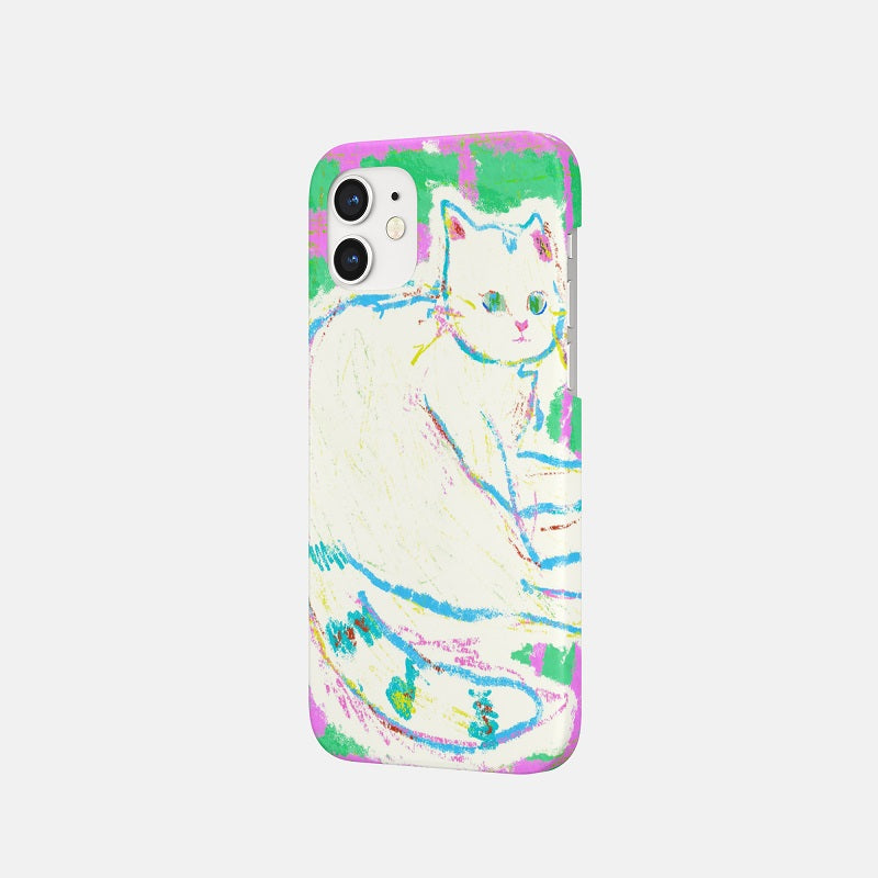 Cat illustration phone case
