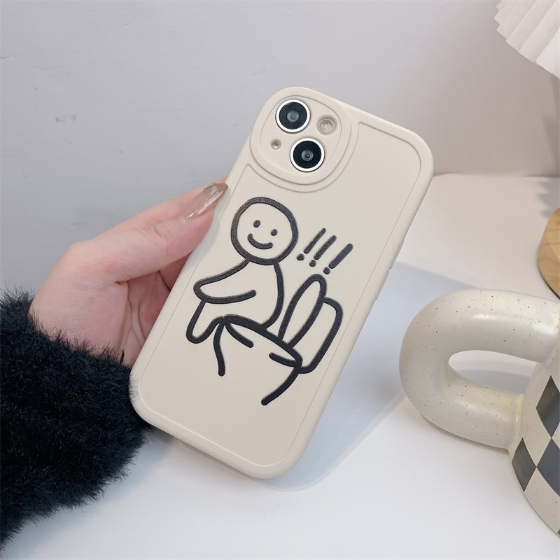 Lined People Sitting On The Toilet Phone Case