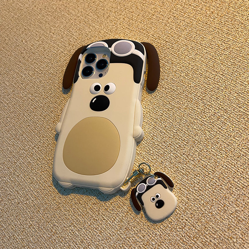 Turnable ears ~ chubby dog phone case
