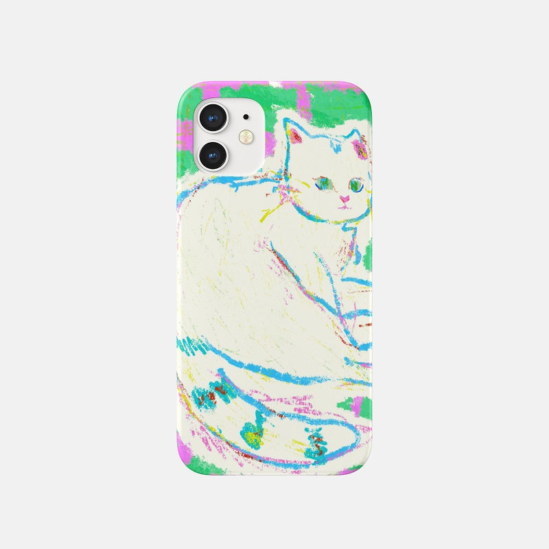 Cat illustration phone case