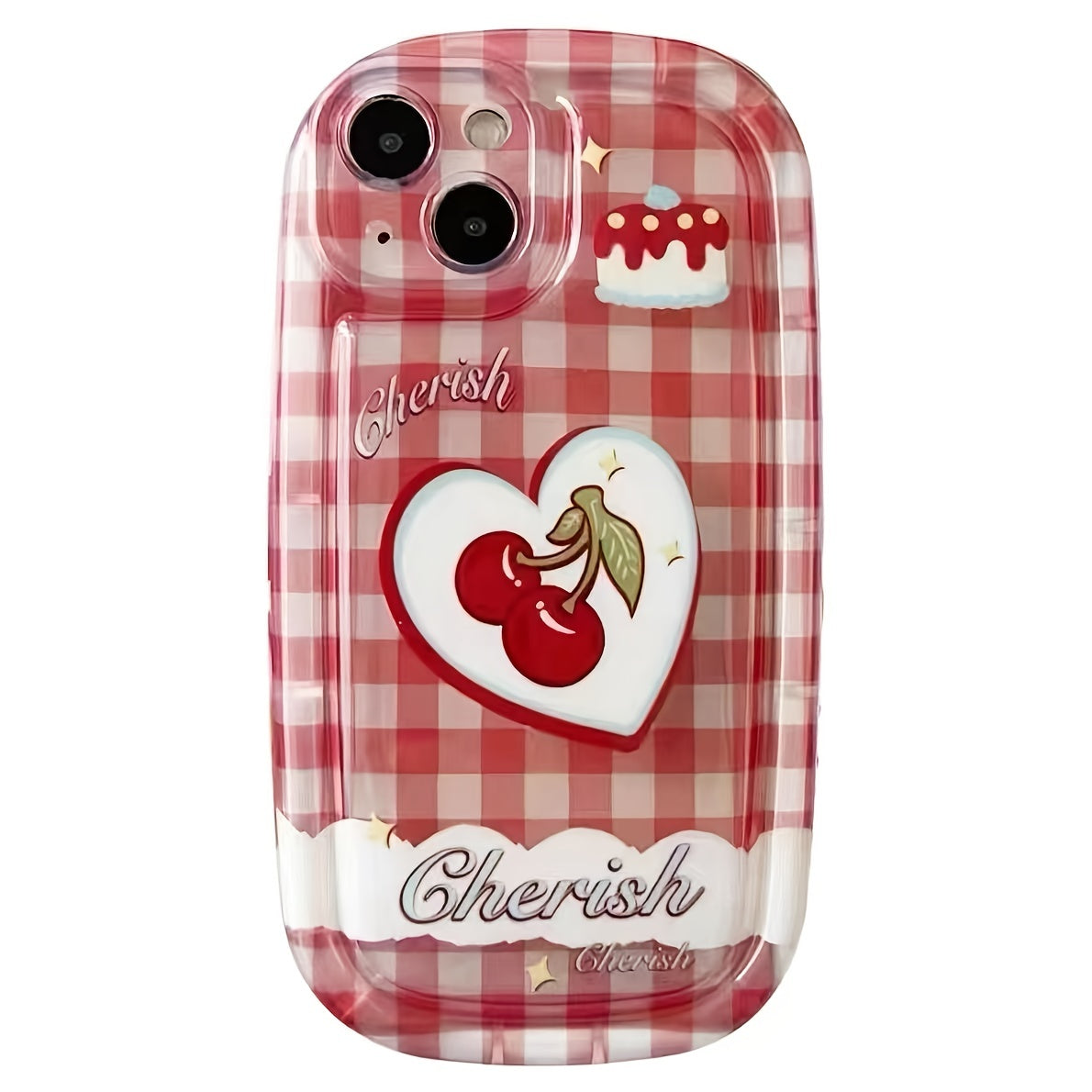 Red Plaid Love Cherry Phone Case
