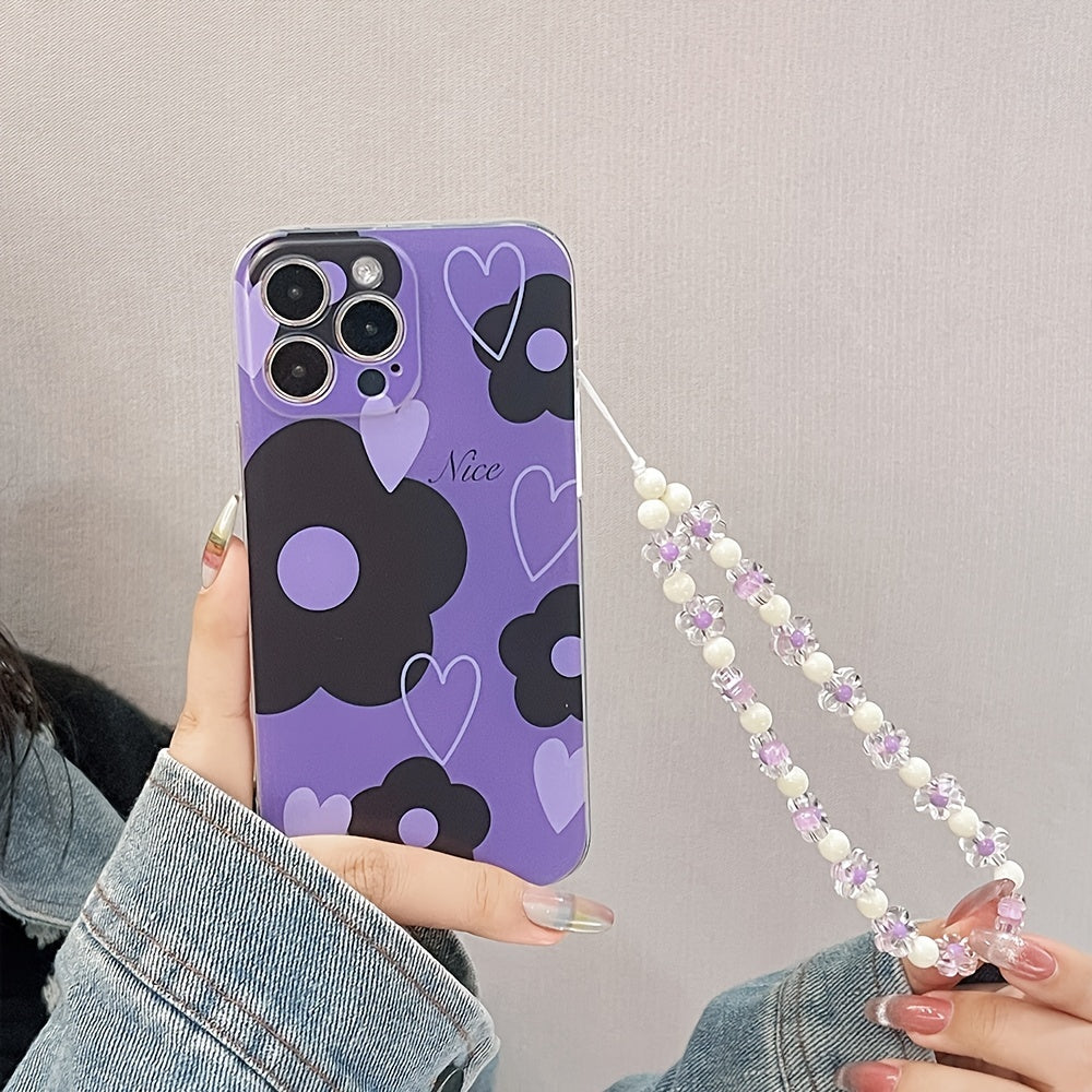 Purple Star Series Mobile Phone Case With Bracelet