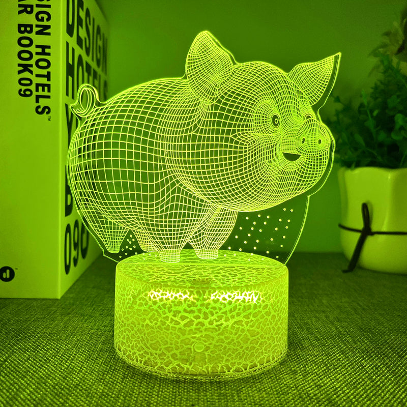 1pc Creative 3D Night Light, Cute Smiling Pig, USB Ambient Desk Lamp With Touch Button, 5.98"x5.19"