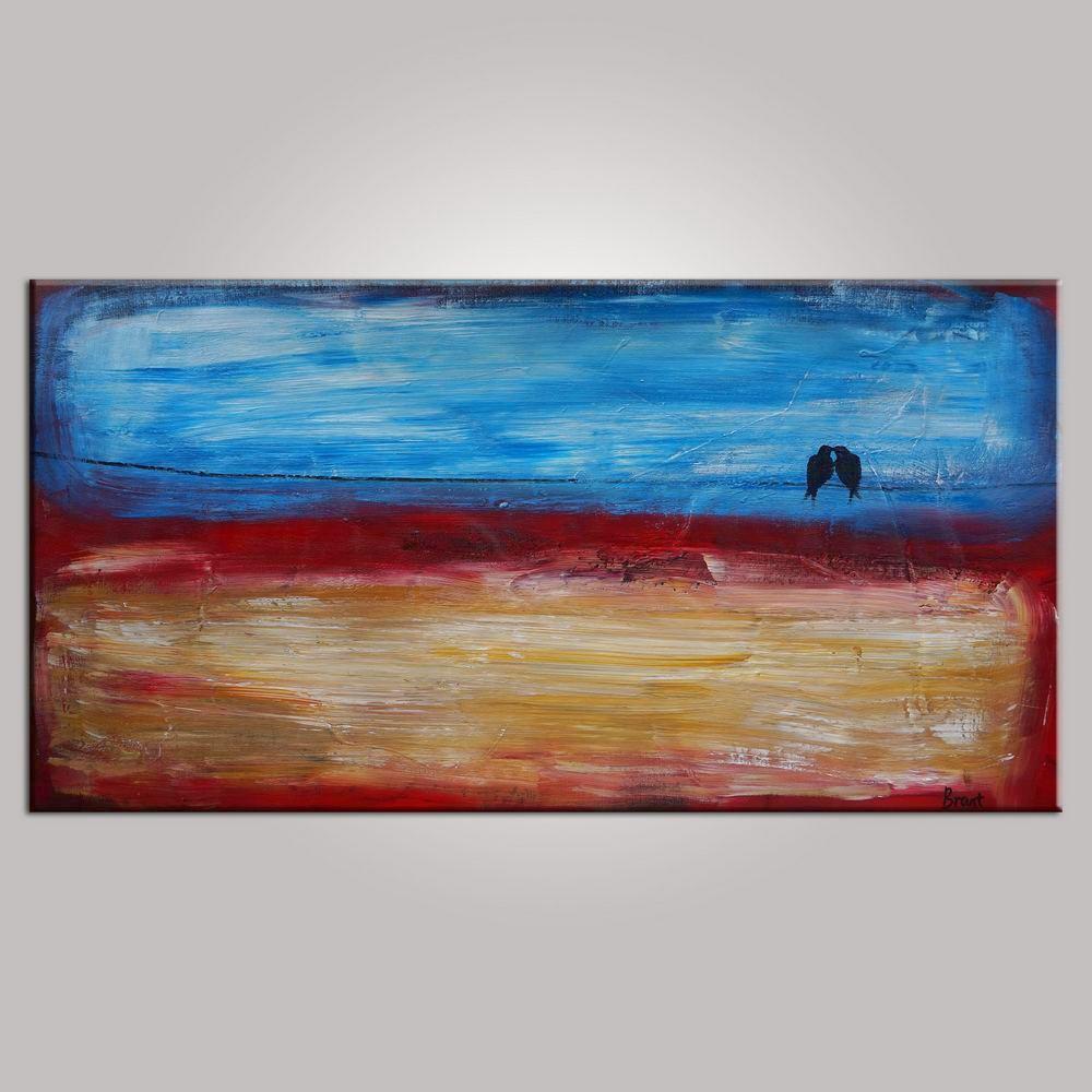 Contemporary Wall Art, Abstract Art, Modern Art, Love Birds Painting, Art for Sale, Abstract Art Painting, Bedroom Wall Art, Canvas Art