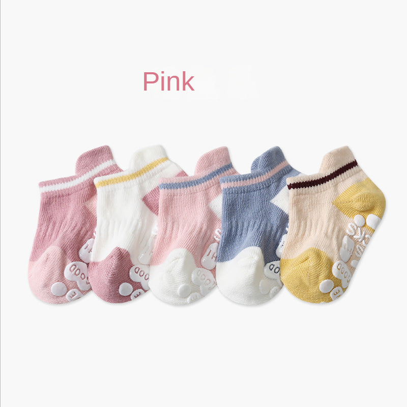 Baby Girls Socks Non-slip Socks Low Top Floor Socks 5pcs