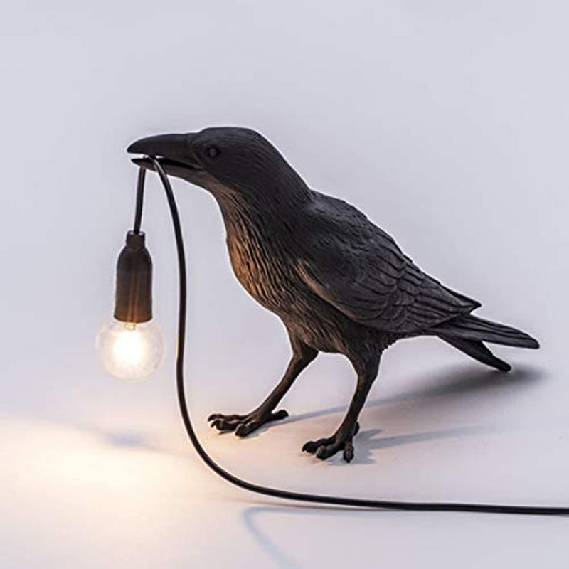 1pc The Gothic Crow Lamp, Cute Black Raven Desk Light With USB Line, Unique Resi Crow For Table Decor, Goth Decor, Black Decor, Bird Decor, Art Decor, Home Decor, Living Room, Bedroom