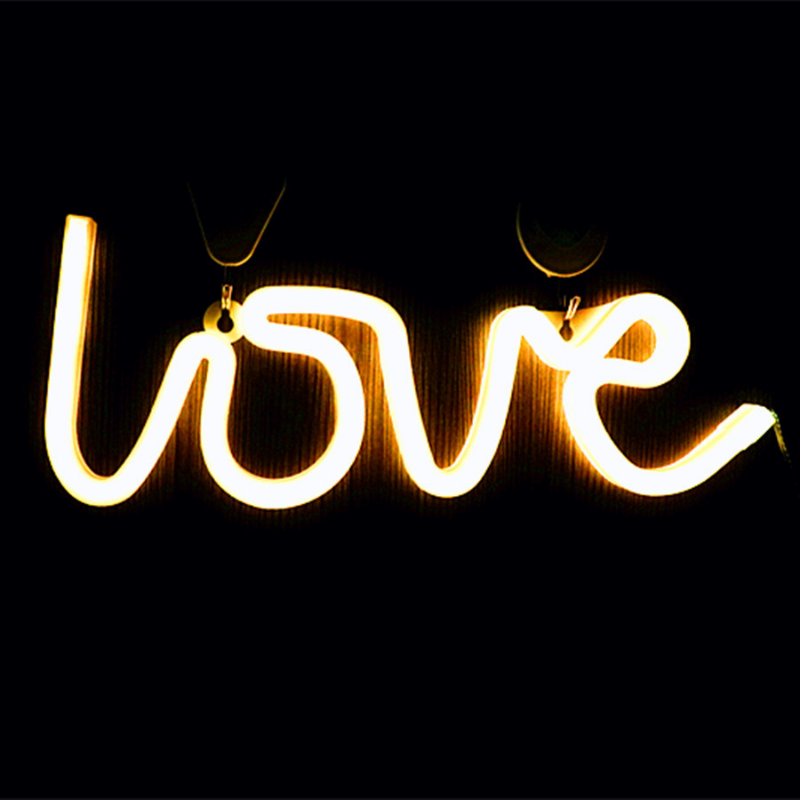 Love Neon Signs, Valentine's Day LED Festival Pink Love Neon Lights, Decor For Table, Desk, Indoors, Home Bedroom Decorations USB Charging & Battery